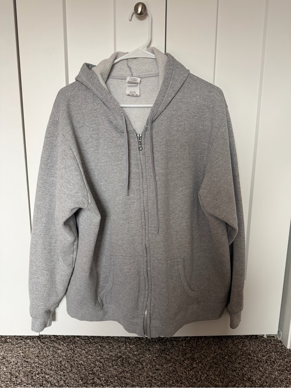 Classic Men's Gray Full-Zip Hooded Jacket